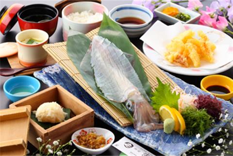 1日目夕食　玄界灘のイカ(一例)